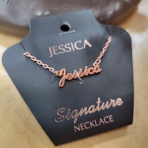 Jessica Personalized Name In Rose Gold Necklace